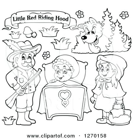 450x470 Of A Little Red Riding Hood Open Book And Characters Free Coloring