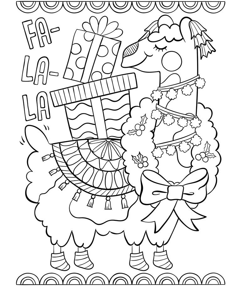 768x912 Fa La La Llama Coloring Page