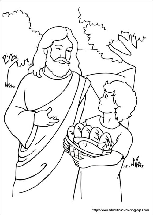 Loaves And Fishes Coloring Page