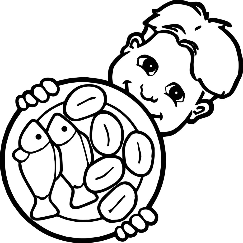 1024x1024 Loaves And Fishes Coloring Pages Fototo Two Fish And Five Loaves