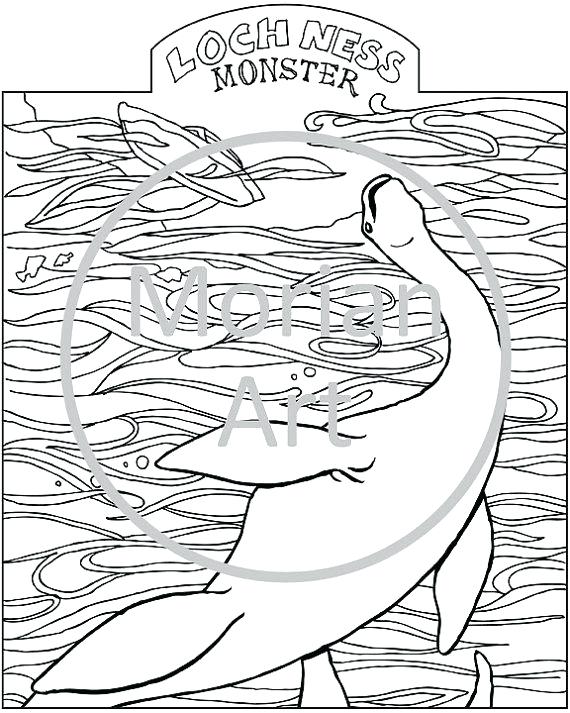 570x713 Loch Ness Monster Coloring Pages Monster Printable Coloring Page