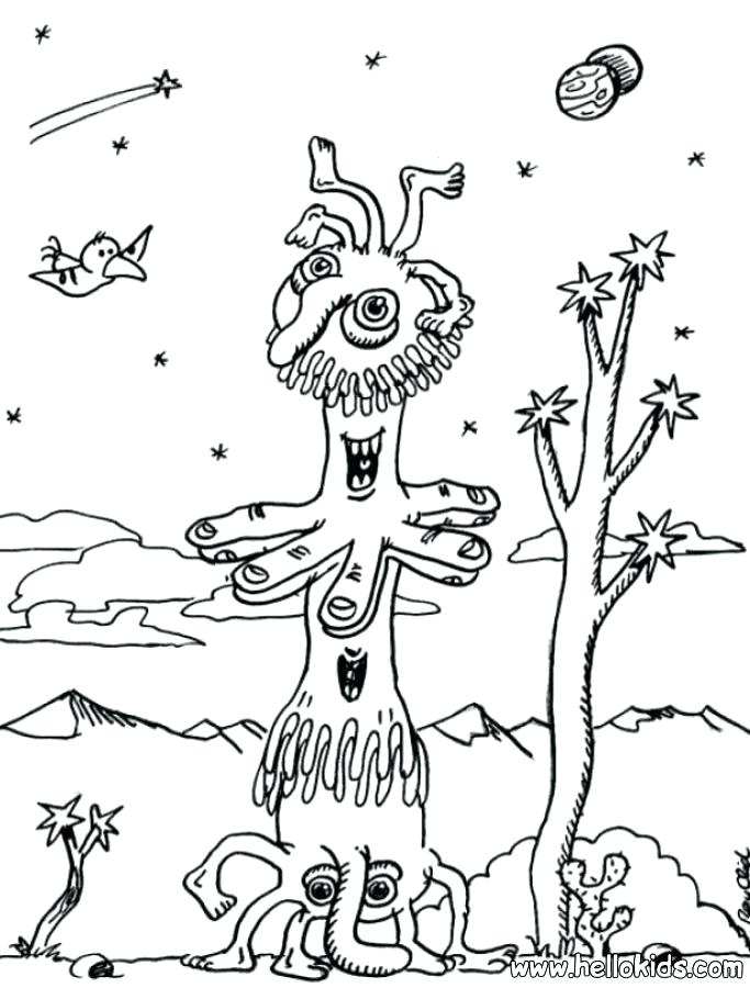 683x900 Loch Ness Monster Coloring Pages Two Mouthed Alien Coloring Pages