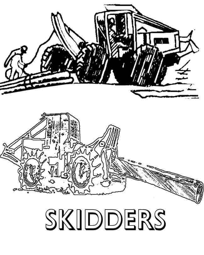 650x813 Log Skidder Coloring Page