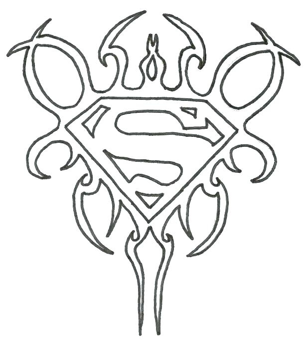 618x699 Batman Vs Superman Logo Coloring Pages Superman Logo Coloring