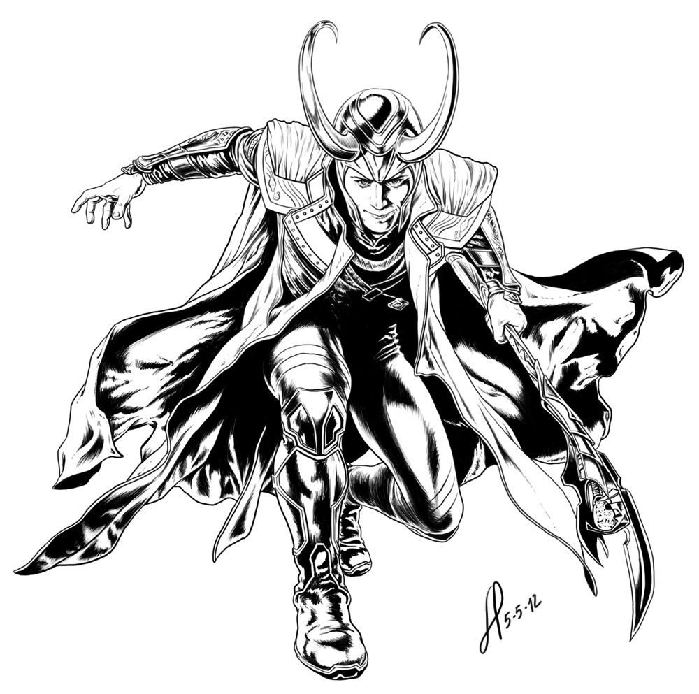 1000x993 Loki Coloring Page How To Draw Avengers