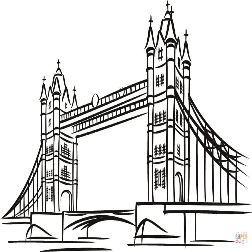 1024x1024 Tower Bridge In London Coloring Page Free Printable Coloring Pages
