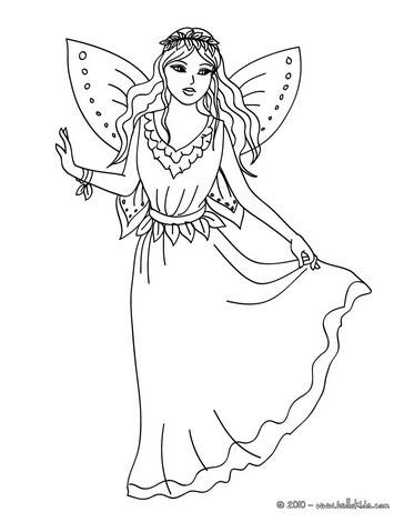 364x470 Fairy Long Hair Coloring Pages