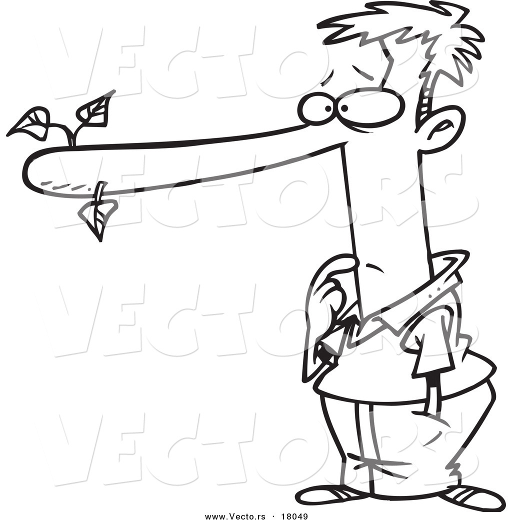 1024x1044 Vector Of A Cartoon Male Liar With A Long Nose