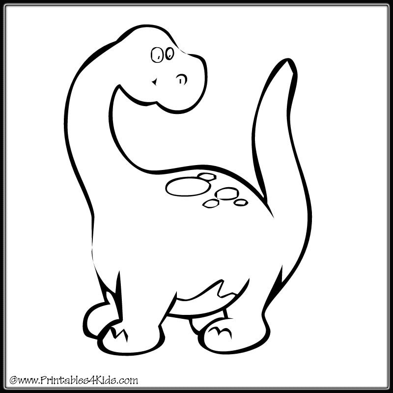 800x800 Long Neck Dinosaur Coloring Page With Spots Printables For Kids