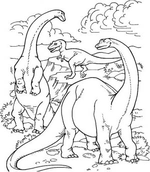 300x343 Printable Long Neck Dinosaur Coloring Pages