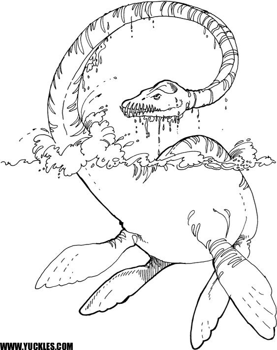 570x720 Sea Dinosaurs Coloring Pages Elasmosaurus Coloring Page Yuckles