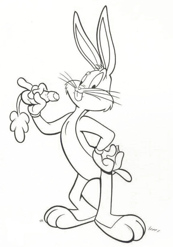 585x832 Looney Tunes Coloring Pages Bugs Bunny Preschool In Amusing Draw