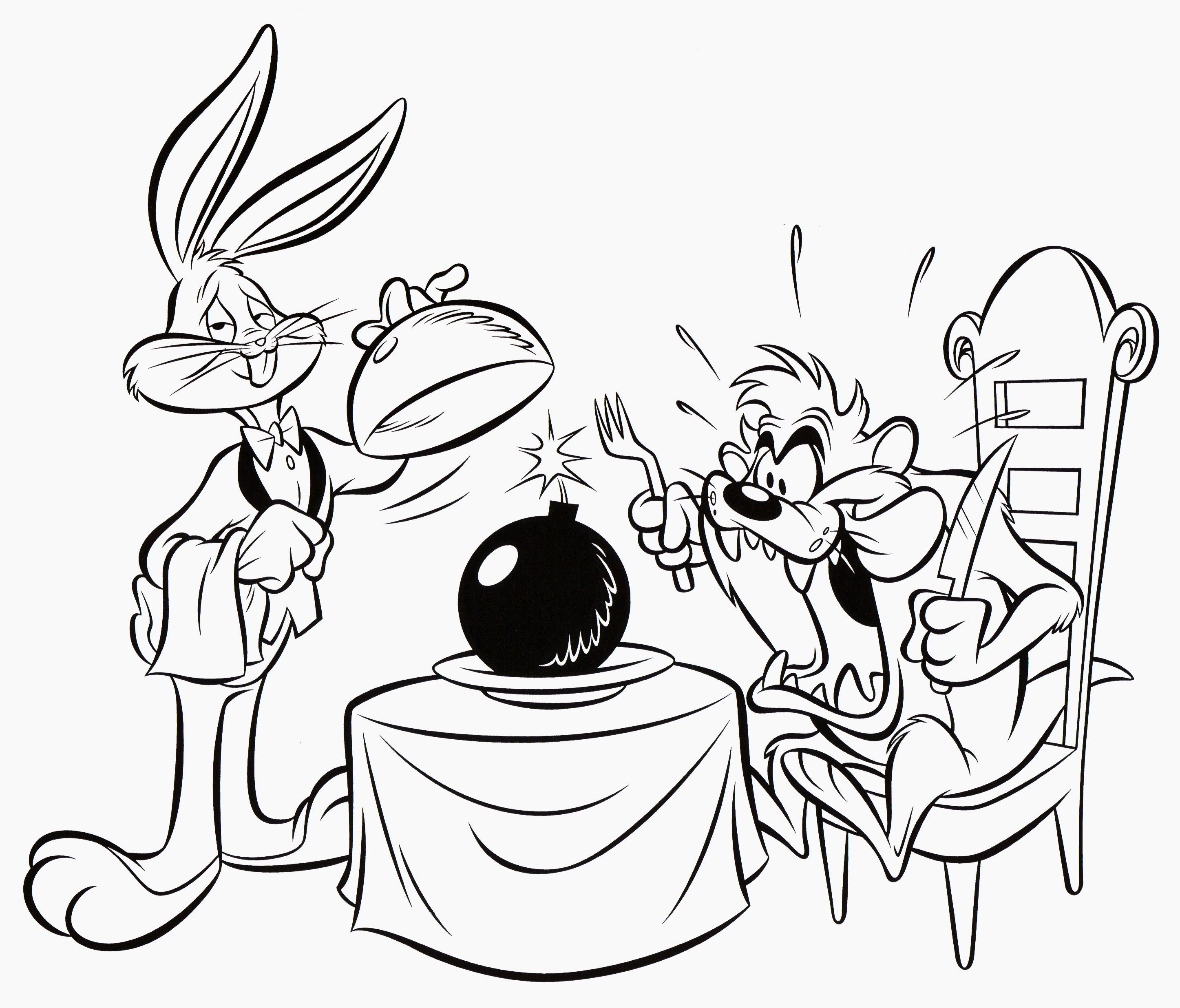 2894x2472 Bugs Bunny And Taz Coloring Page Coloring Pages And Printables
