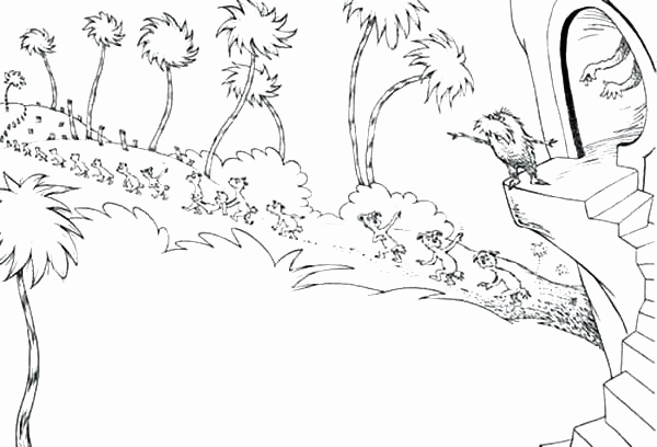600x408 Lorax Coloring Pages Image Lorax Coloring Page Truffula Trees