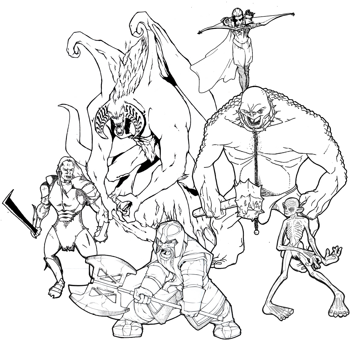 1156x1110 The Lord Of The Rings Coloring Lovers