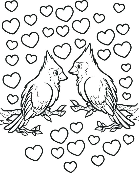 563x700 Valentines Day Printable Coloring Pages Coloring Page Birds