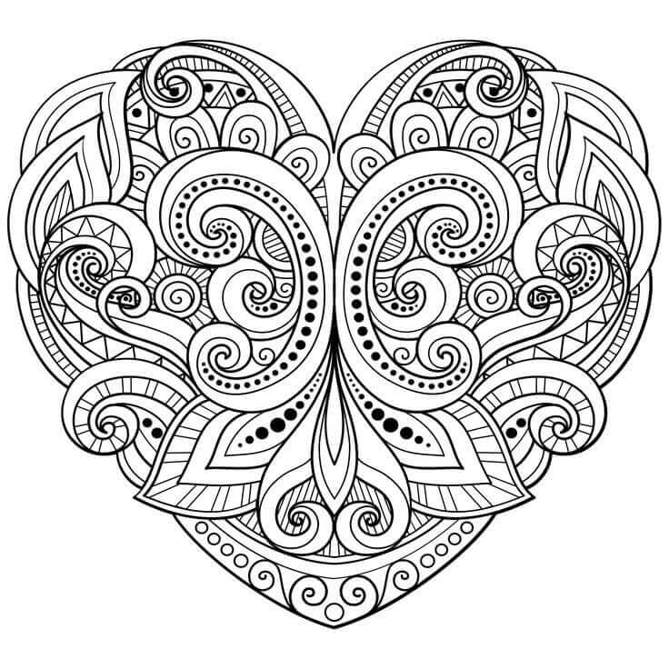 736x736 Free Printable Heart Coloring Pages