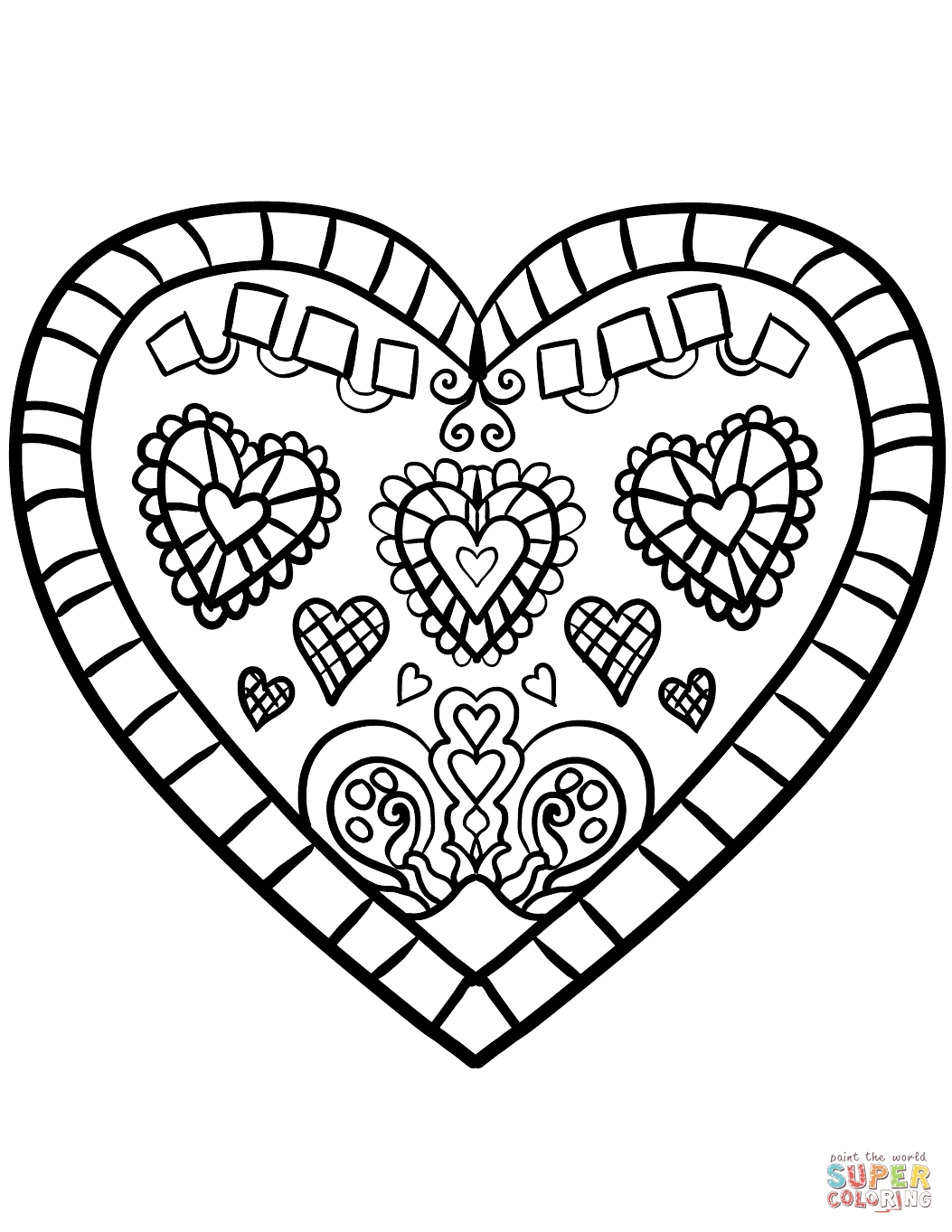 1053x1363 Printable Coloring Valentine Heart Coloring Page Hearts Pages