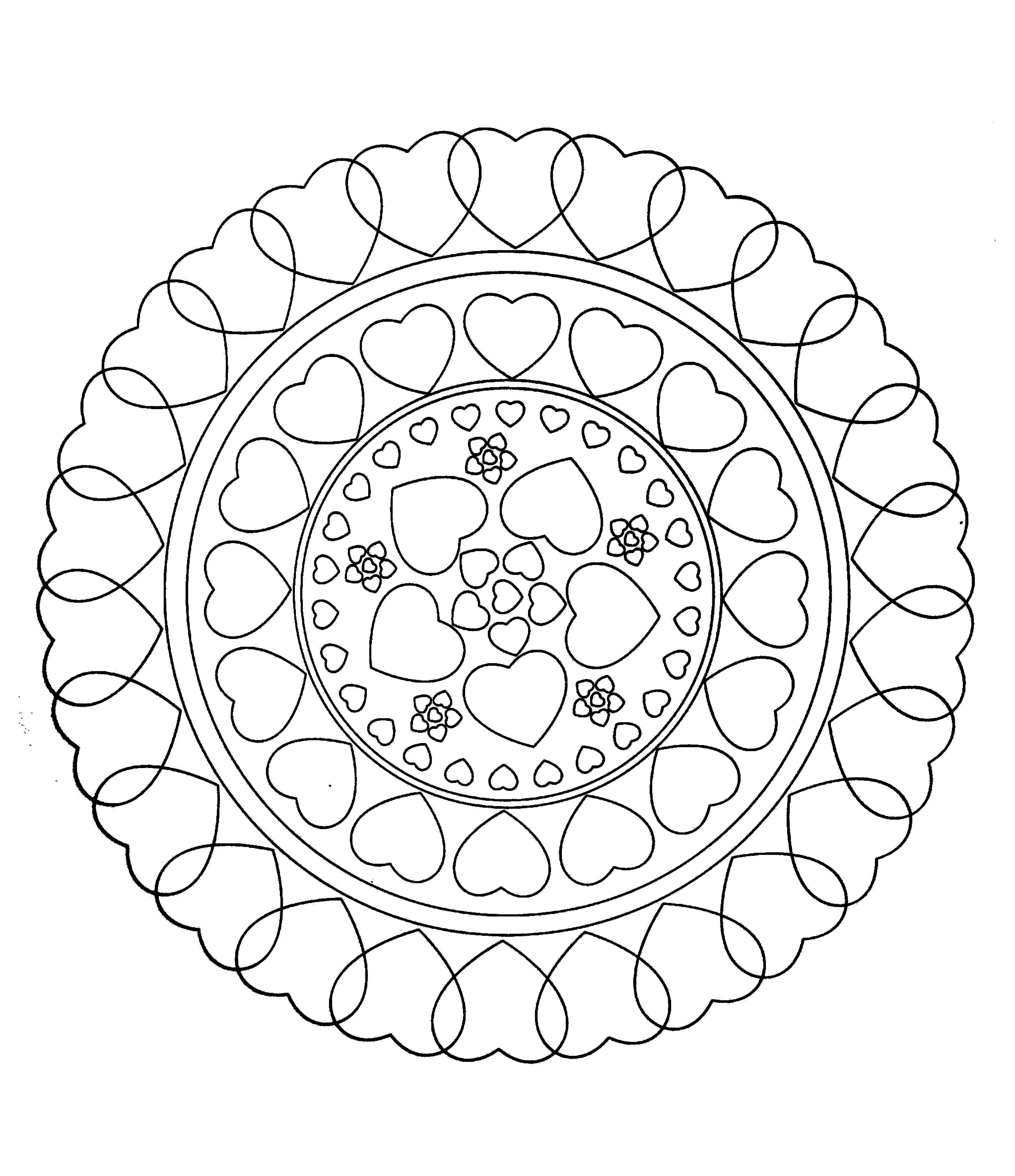 2045x2369 Free Mandala To Color Hearts Love