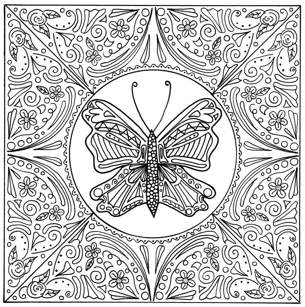 1000x1005 Butterfly Lace Mandala Adult Coloring Page Free Coloring Sheets