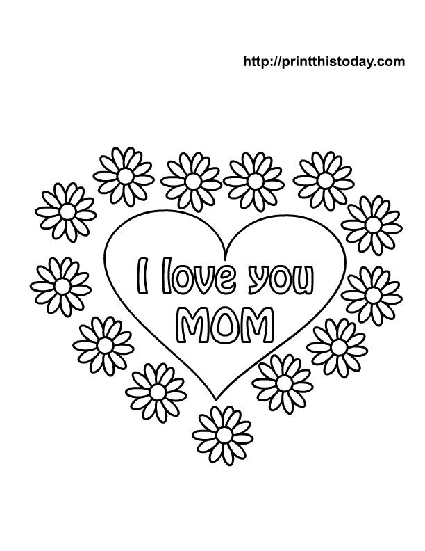 612x792 I Love You Mom Coloring Pages To Download And Print For Free