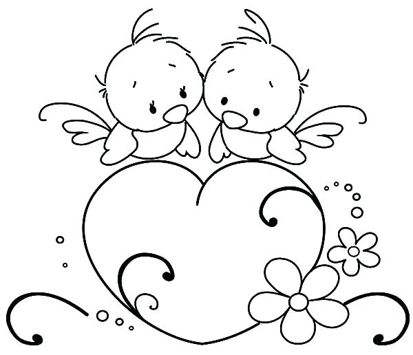 600x516 Love Coloring Pages Drawn Lovebird Love Heart Printable Puppy