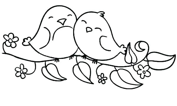 600x360 Springtime Coloring Pages Coloring Pages Bird Love Bird Coloring