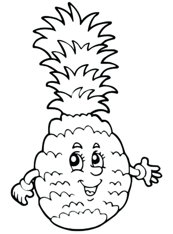 600x812 Pineapple Coloring Pages Free Luau Coloring Pages Medium Size