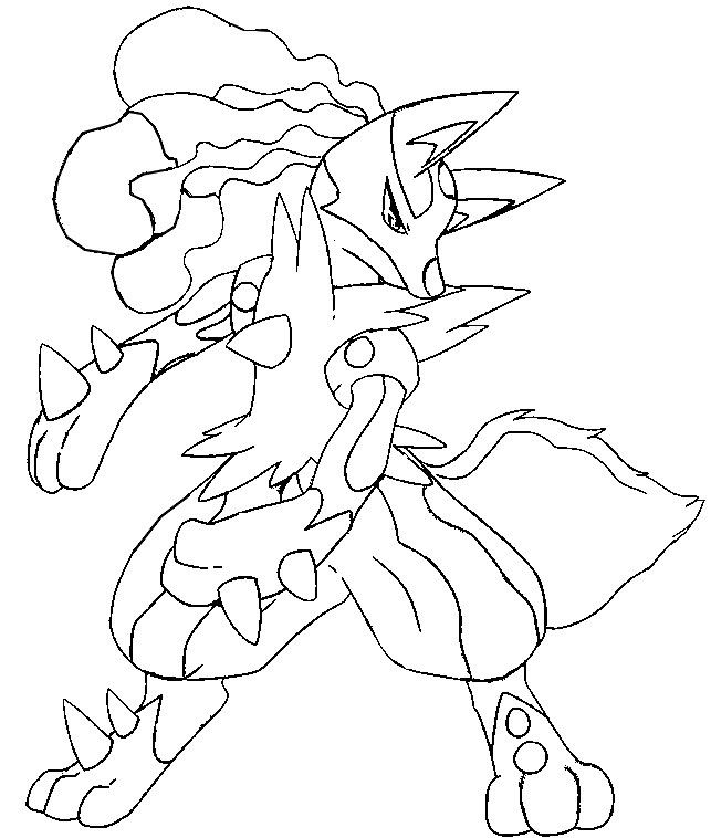 643x758 Pokemon Mega Lucario Coloring Pages