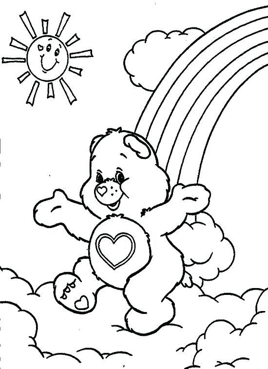 550x757 Care Bears Playing With Friends At Rainbow Coloring Pages Best
