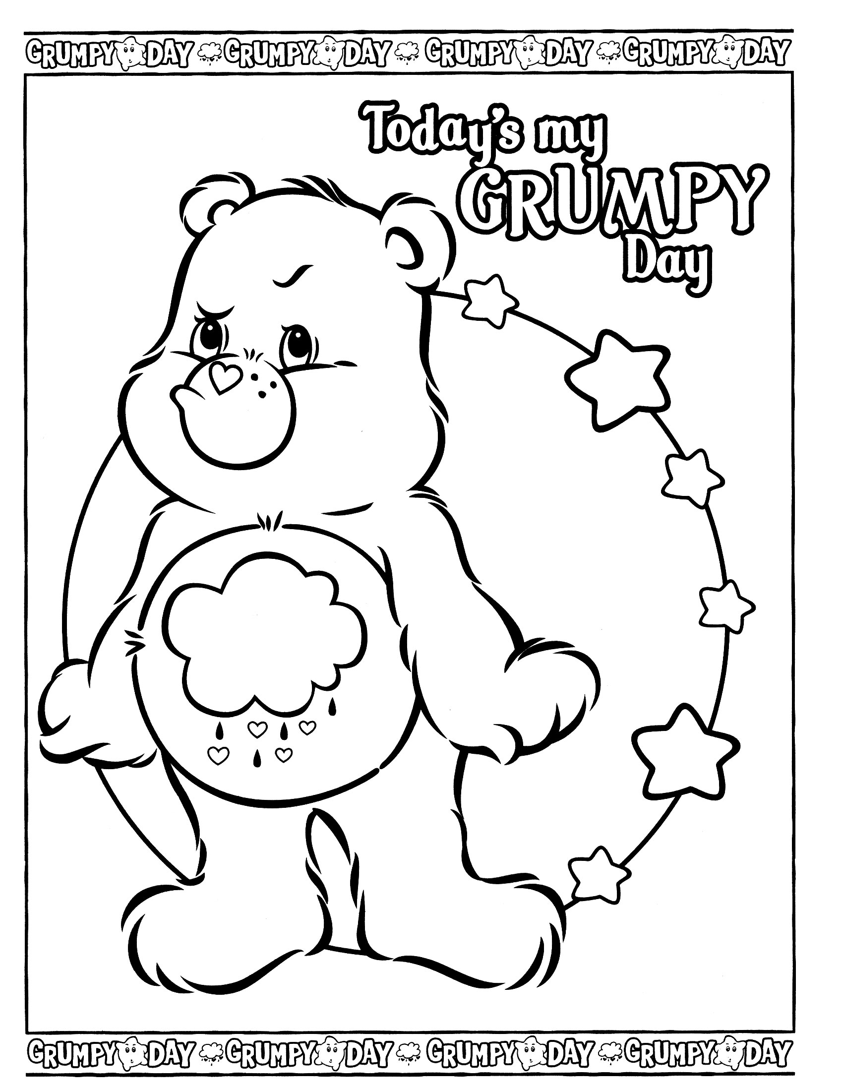 1700x2200 Sad Care Bear Coloring Pages