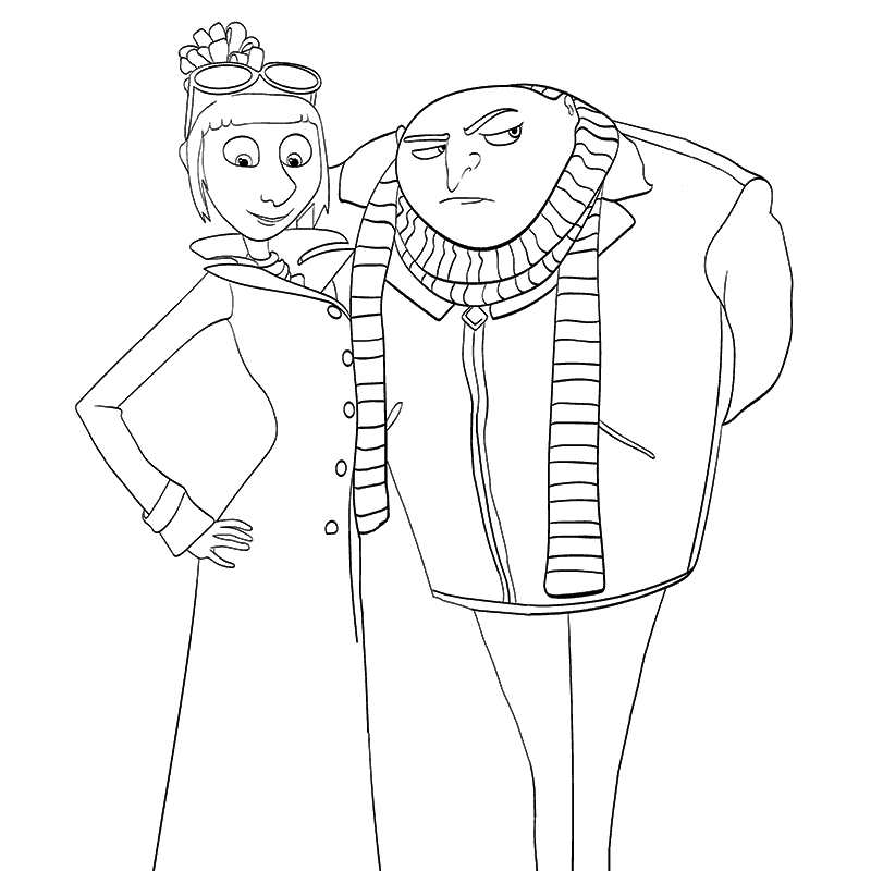 800x800 Gru Coloring Pages Despicable Me Coloring Pages Gru And Lucy Get