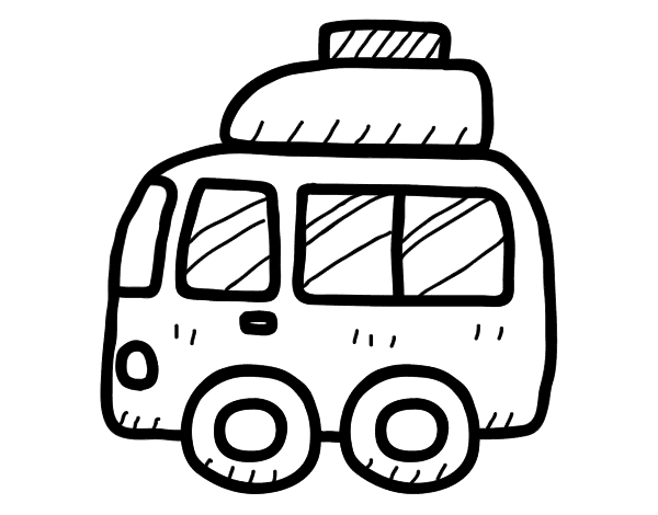 600x470 Van With Luggage Coloring Page