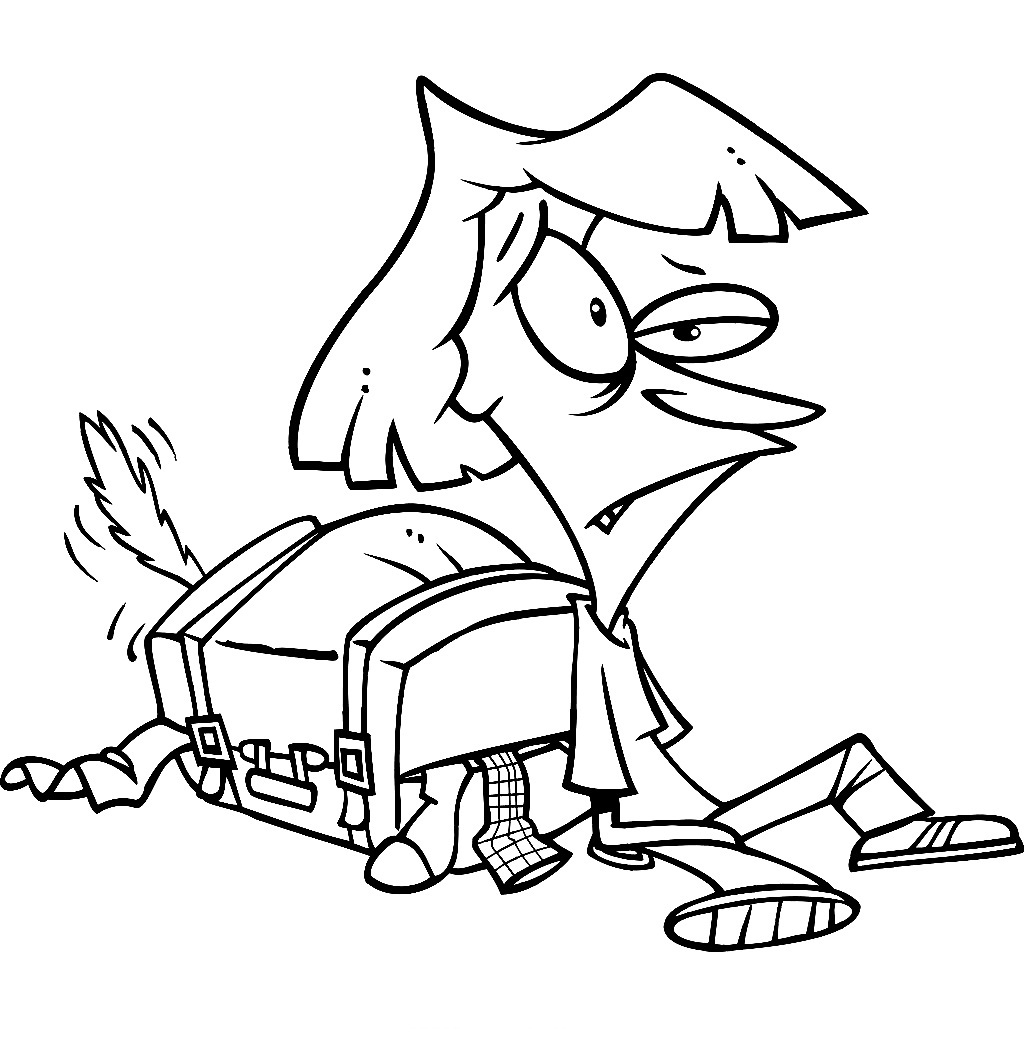 1024x1044 Boarding Luggage Coloring Pages For Kids On Colors