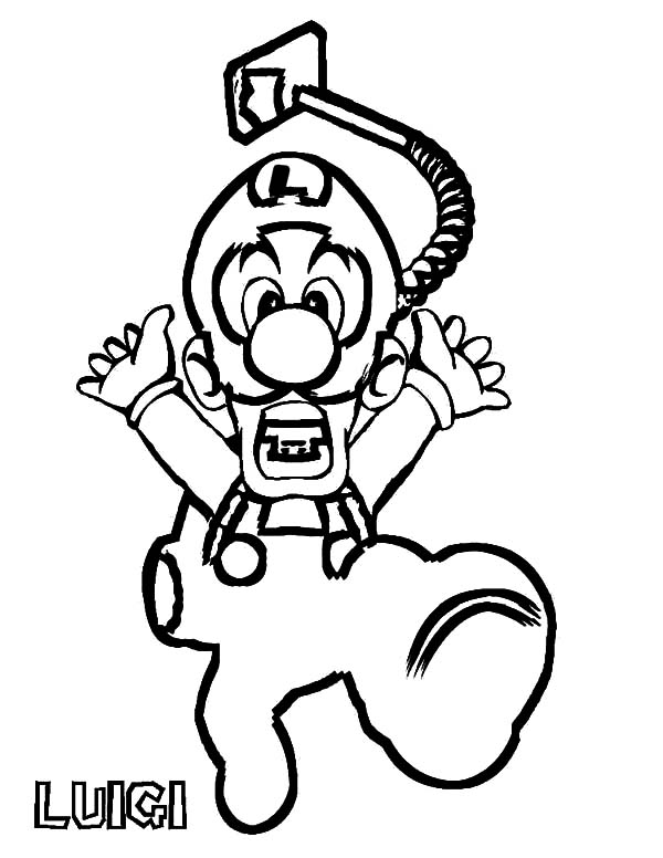 600x776 Luigi Is Panic Coloring Pages
