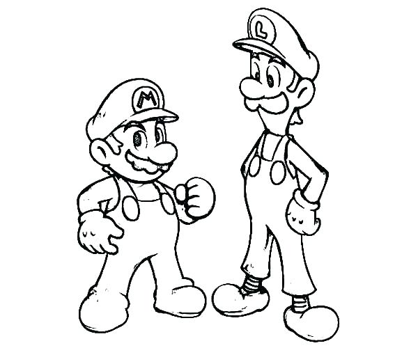 600x500 Mario And Luigi Coloring Page Coloring Pages And Is Teammate Super