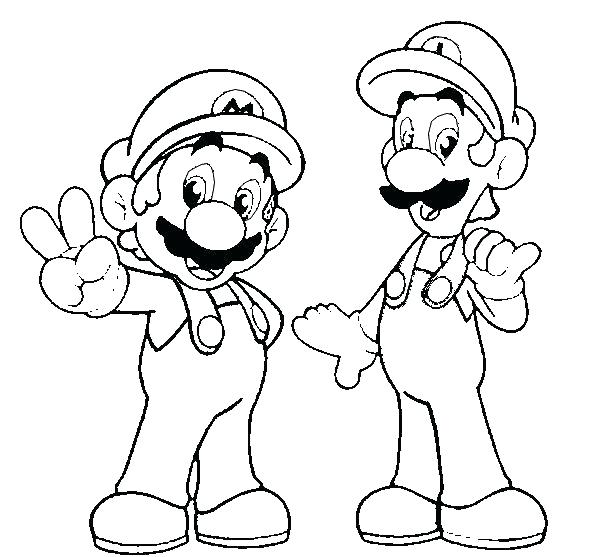 600x557 Mario And Luigi Coloring Pages To Print Book