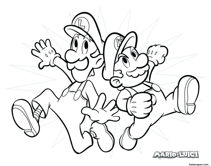 863x680 Luigi Mansion Colouring Pages Running Bros Coloring Printable