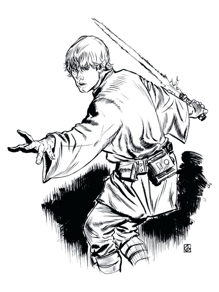 728x968 Luke Skywalker Coloring Pages To Print Also Picture Free Printable