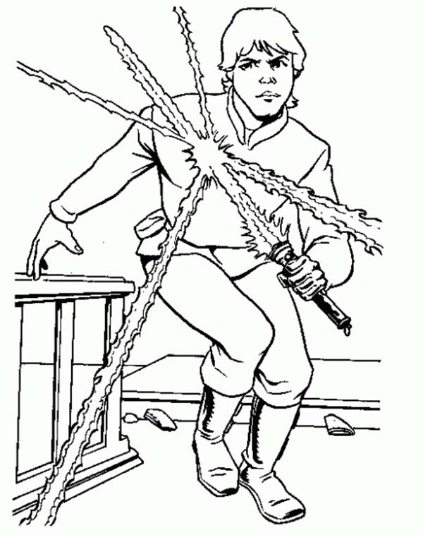 600x758 Luke Skywalker From Star Wars Coloring Page