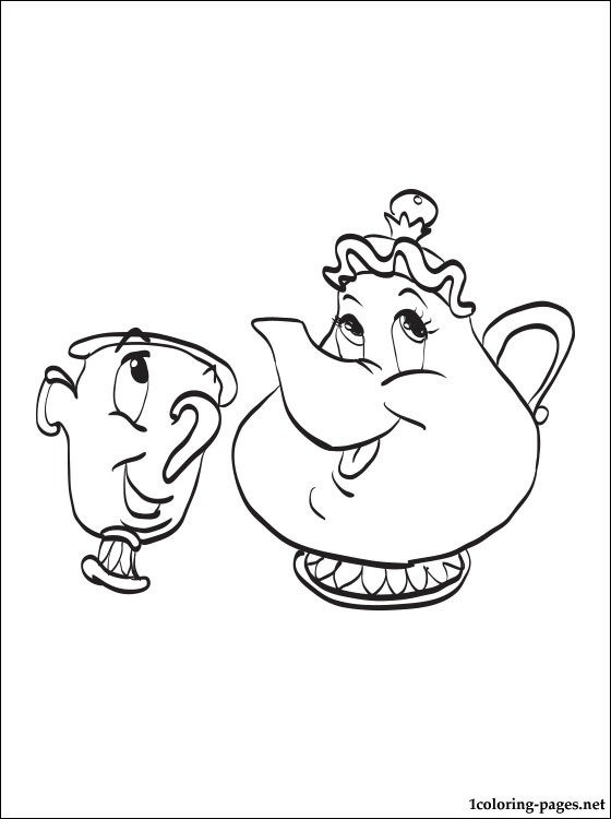 560x750 Mrs Potts And Chip Potts Coloring Page Coloring Pages