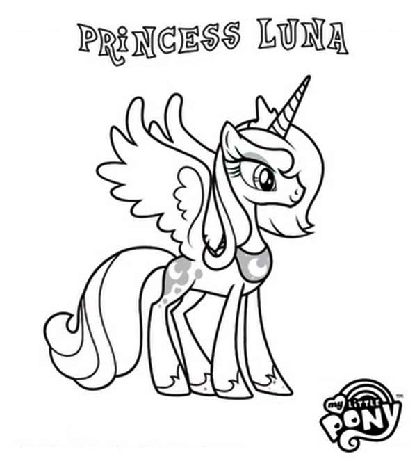 600x676 Princess Luna In My Little Pony Coloring Page