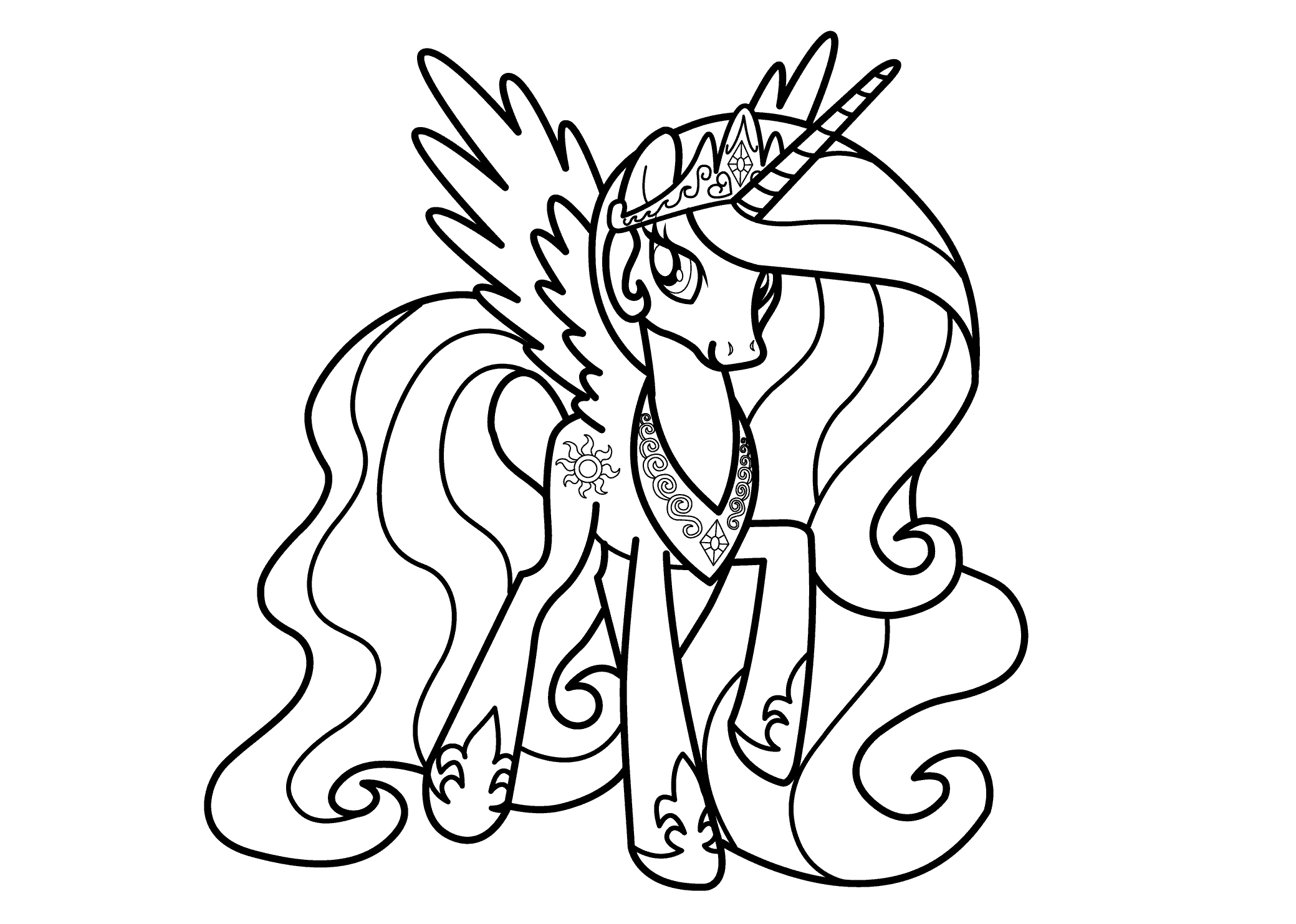 2079x1483 Revealing Princess Luna Coloring Page Pages