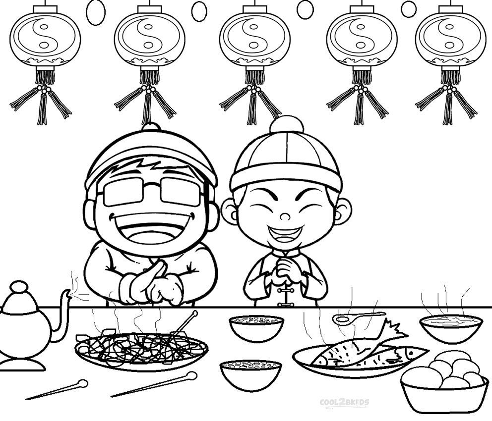 992x850 Printable Chinese New Year Coloring Pages For Kids