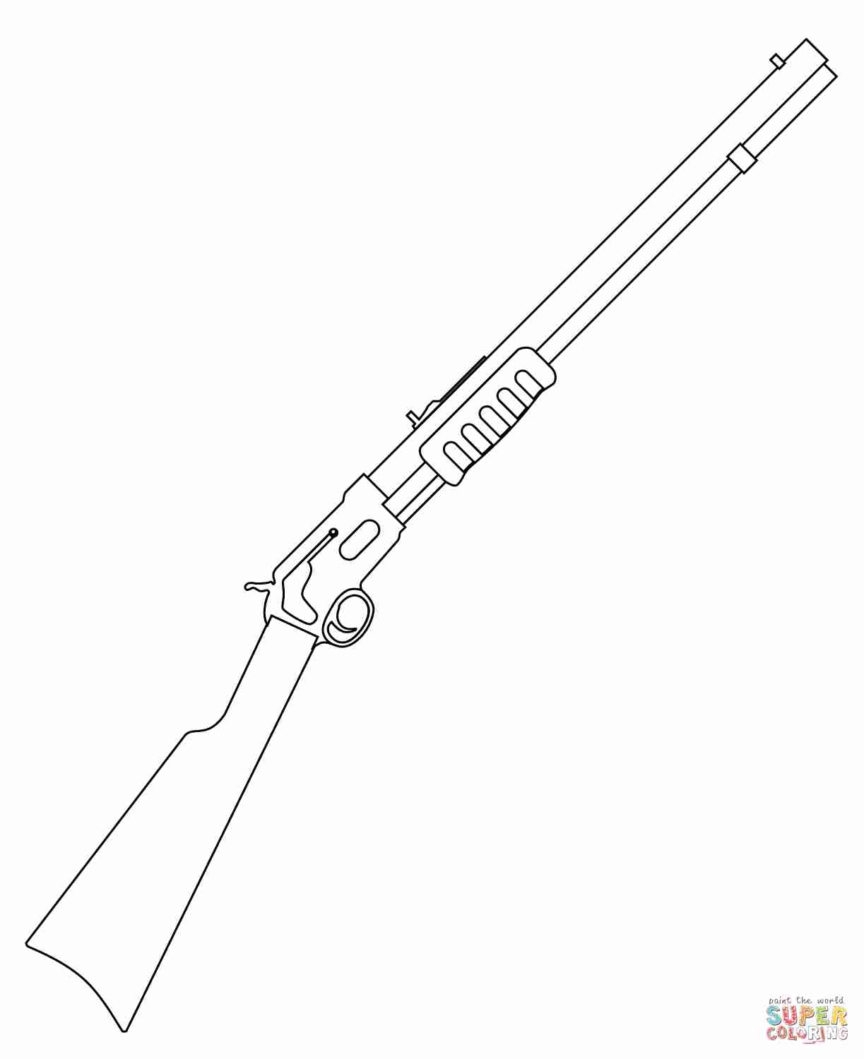 1223x1500 Classic Rifle Gun Coloring Page To Print Http Adorable