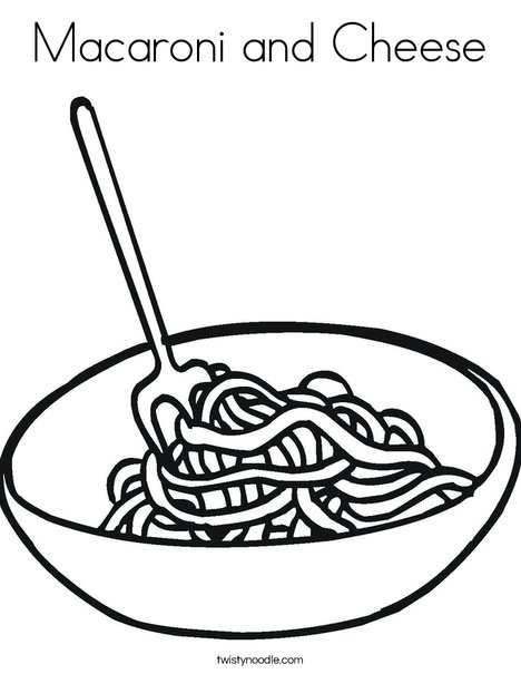 468x605 Macaroni And Cheese Coloring Page