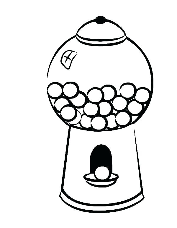 600x771 Gum Coloring Pages Bubble Gum Machine Coloring Page Empty Bubble