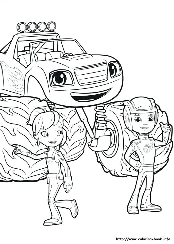 567x794 Blaze Halloween Coloring Pages