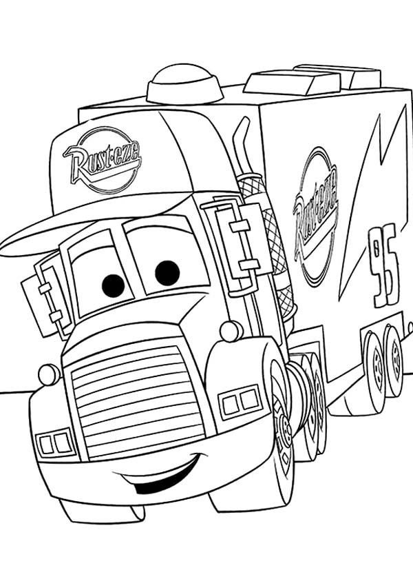 600x840 Mack From Disney Cars Coloring Page