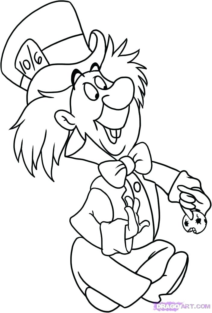 703x1038 Mad Hatter Coloring Pages Awesome Packed With How To Draw